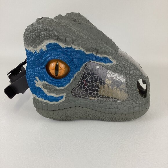 Jurassic World Chomp Roar Electronic Mask Velociraptor Blue Dinosaur Halloween - Picture 7 of 9